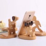 wooden cell phone stand cartoon animal - glamorwood