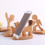 wooden cell phone stand cartoon animal - glamorwood