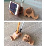 Elephant-Shaped Cell Phone Stand for Desk with Pen Holder - glamorwood
