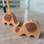 Elephant-Shaped Cell Phone Stand with Pen Holder - glamorwood