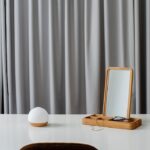 صندوق مجوهرات صغير مع مرايا أنيقة خشب البلوط