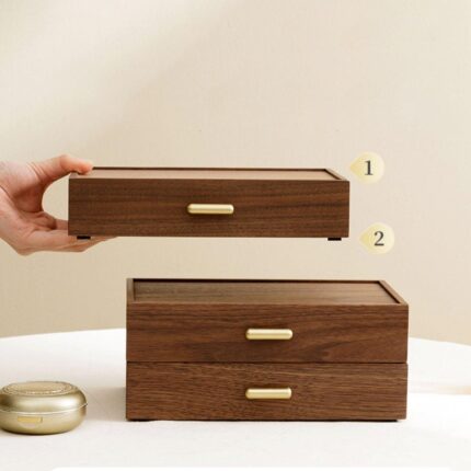 صندوق أدراج متعدد الطبقات خشب الجوز