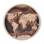 Round Wooden World Map - glamorwood