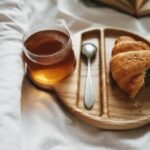 serving tray with cup holder for food & coffee - glamorwood