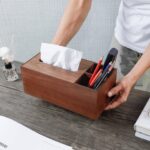 wooden tissue box cover and pencil holder - glamorwood