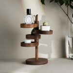 black walnut tiered Wooden Jewelry stand Organizer - glamorwood