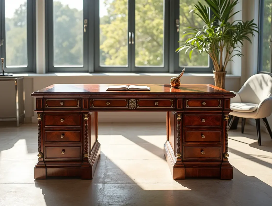 Cocobolo Desk Elegant with intricate details.