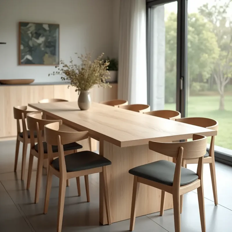 a sleek modern dining table made of white oak featuring clean lines and a natural matte finish the 6pturws2oahqgs4nv1s2 2