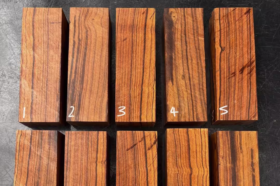 Wood blocks with distinct grain patterns of Ironwood wood