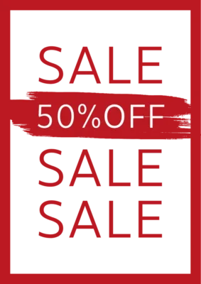 White Red Bold Minimalist Sale Poster 1